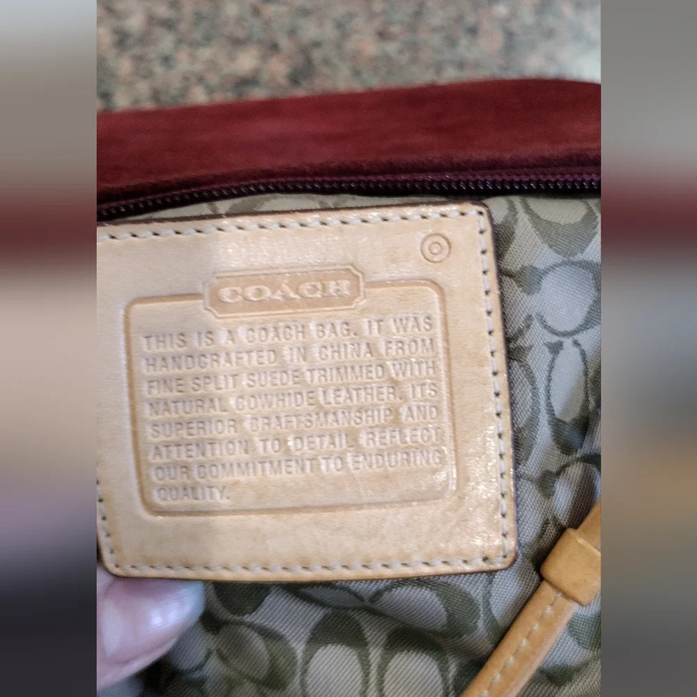 COACH 1941 Large Oxblood Suede Leather Wristlet Clutch Purse - Picture 6 of 16